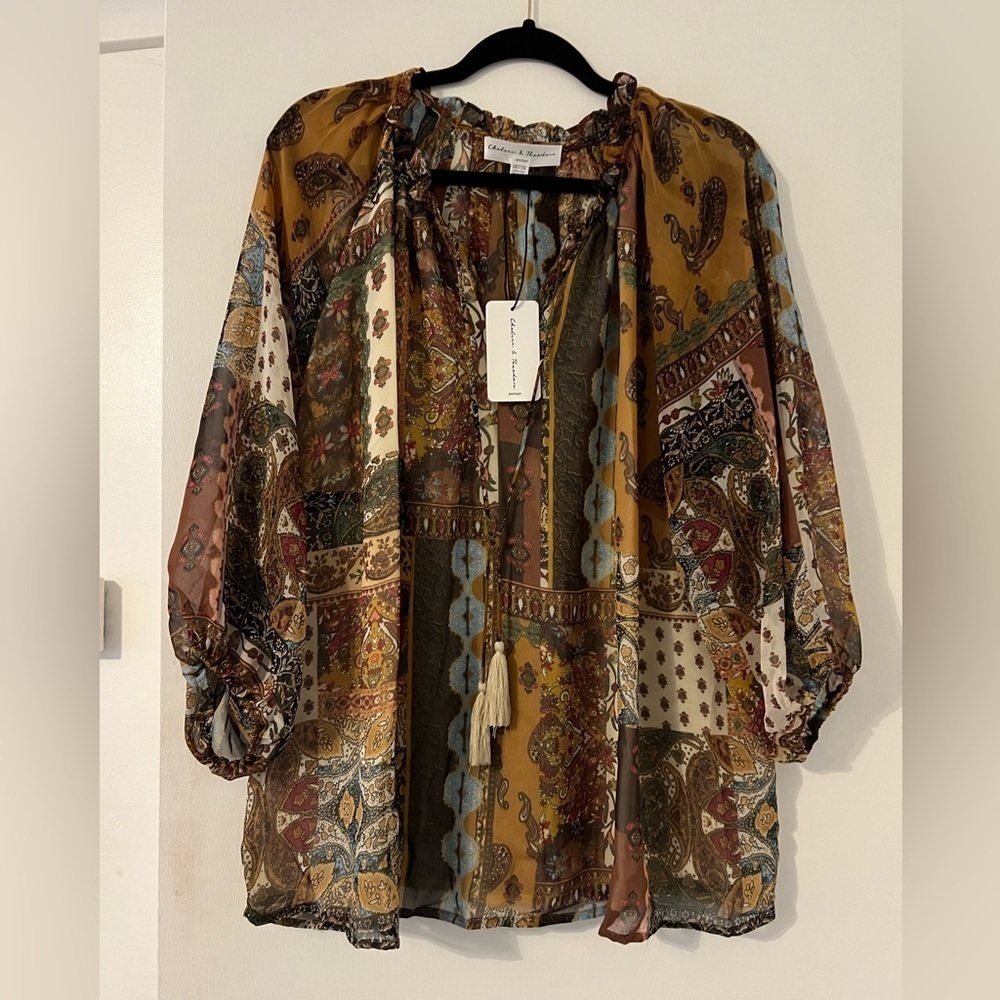 NWT Bohemian Patchwork Blouse - Multicolor size 2XL